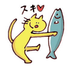 Yellow cat Nekosuke and Pink cat Momoko sticker #10032151