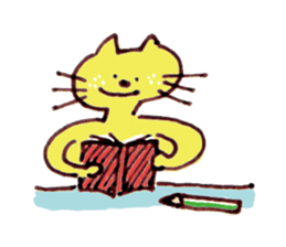 Yellow cat Nekosuke and Pink cat Momoko sticker #10032166