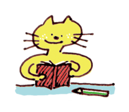 Yellow cat Nekosuke and Pink cat Momoko sticker #10032166