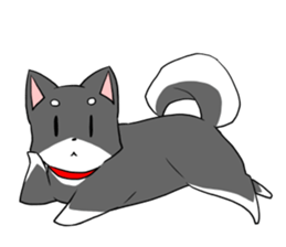 Fun black Shiba sticker #10032666