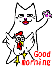 NEO white lucky cat sticker #10033569