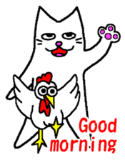 NEO white lucky cat sticker #10033569