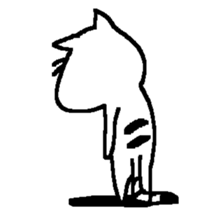 Deadpan cat's stamp sticker #10033872