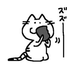 Deadpan cat's stamp sticker #10033880