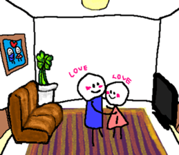 Love birds are in the room. sticker #10034788