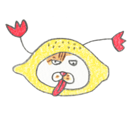 The cat in the lemon. sticker #10036851