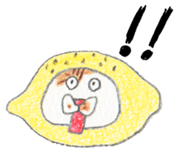The cat in the lemon. sticker #10036857