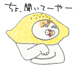 The cat in the lemon. sticker #10036869