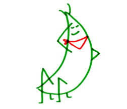 Grasshopper man sticker #10037359