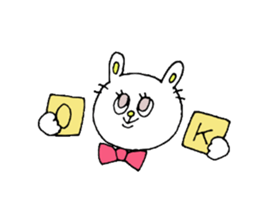 Whimsical rabbit sticker #10042376