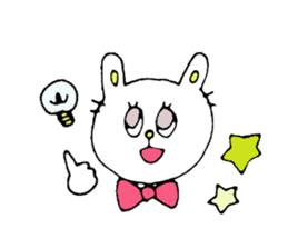 Whimsical rabbit sticker #10042406