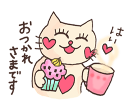 Vol.2 White cat Puko  and spring sticker #10049252