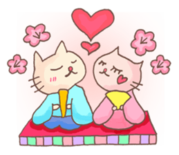 Vol.2 White cat Puko  and spring sticker #10049281