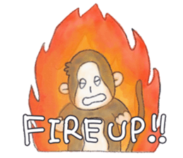 Cheerful and happy monkey second version sticker #10051148