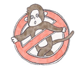 Cheerful and happy monkey second version sticker #10051150