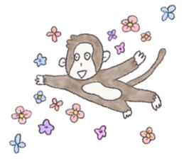 Cheerful and happy monkey second version sticker #10051164