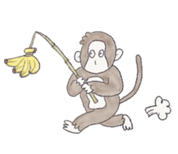 Cheerful and happy monkey second version sticker #10051167