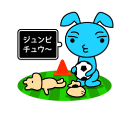 Futsal Soccer blue rabbit sticker #10051209