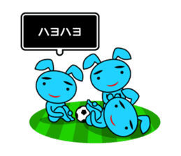 Futsal Soccer blue rabbit sticker #10051212