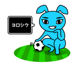 Futsal Soccer blue rabbit sticker #10051222