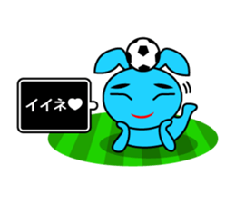 Futsal Soccer blue rabbit sticker #10051223