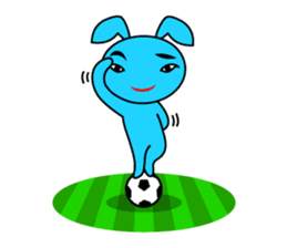 Futsal Soccer blue rabbit sticker #10051225