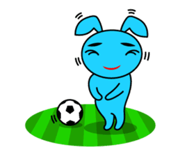 Futsal Soccer blue rabbit sticker #10051226