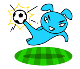 Futsal Soccer blue rabbit sticker #10051227