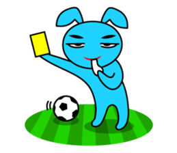 Futsal Soccer blue rabbit sticker #10051228