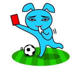 Futsal Soccer blue rabbit sticker #10051229