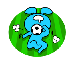 Futsal Soccer blue rabbit sticker #10051230