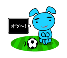 Futsal Soccer blue rabbit sticker #10051231