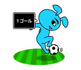 Futsal Soccer blue rabbit sticker #10051232