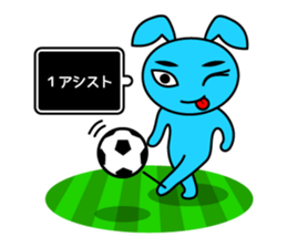 Futsal Soccer blue rabbit sticker #10051233