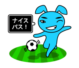 Futsal Soccer blue rabbit sticker #10051236