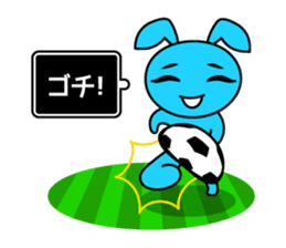 Futsal Soccer blue rabbit sticker #10051238