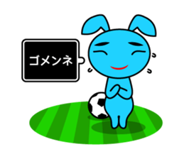 Futsal Soccer blue rabbit sticker #10051241