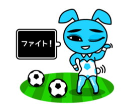 Futsal Soccer blue rabbit sticker #10051247