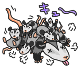 Death Manet skillful Opossum. sticker #10053890