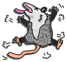 Death Manet skillful Opossum. sticker #10053896