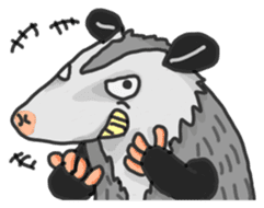 Death Manet skillful Opossum. sticker #10053911