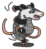 Death Manet skillful Opossum. sticker #10053913