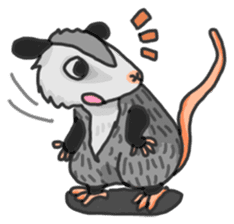 Death Manet skillful Opossum. sticker #10053919