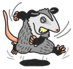 Death Manet skillful Opossum. sticker #10053920