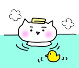 Peaceful daily life of a white cat. sticker #10054726