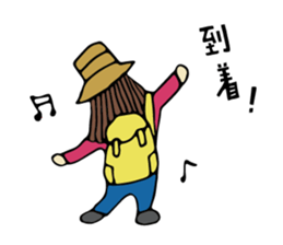 Sticker of travel girl sticker #10054895