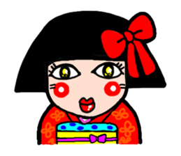 The girl who likes a kimono sticker #10055169