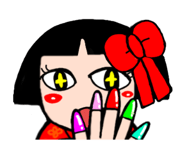 The girl who likes a kimono sticker #10055170