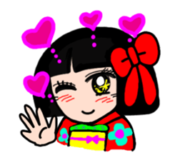 The girl who likes a kimono sticker #10055171