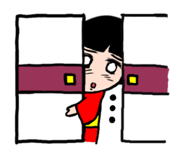 The girl who likes a kimono sticker #10055173